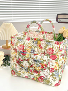 Carry It Cute Floral Quilted Storage Tote-Women's Accessories-Shop Z & Joxa