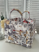 Carry It Cute Floral Quilted Storage Tote-Women's Accessories-Shop Z & Joxa