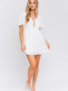 Catch Me Seaside Babydoll Eyelet Mini Dress-Women's Clothing-Shop Z & Joxa