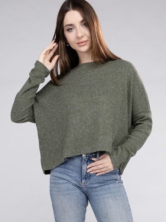 Catch the Style Wave Long Sleeve Ribbed Sweater-Women's Clothing-Shop Z & Joxa