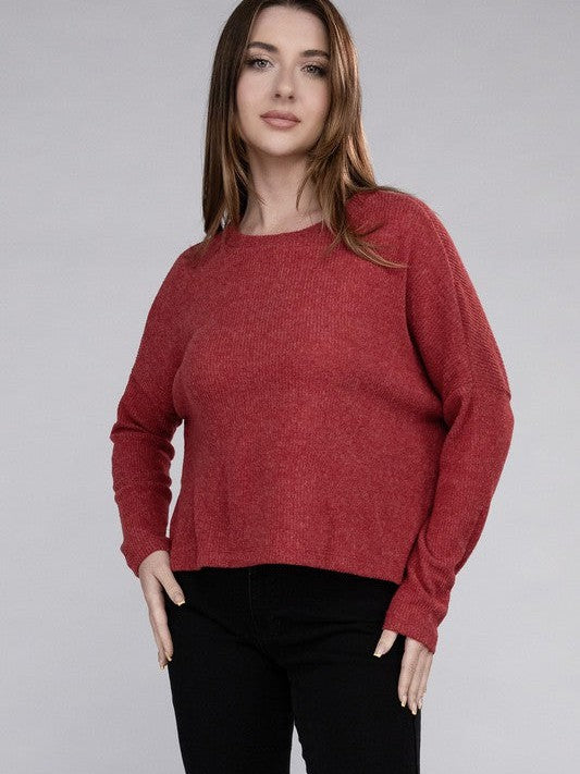 Catch the Style Wave Long Sleeve Ribbed Sweater-Women's Clothing-Shop Z & Joxa