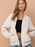 Champagne + Paisley Too Reversible Satin Bomber Jacket-Women's Outerwear-Shop Z & Joxa