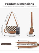 Checked & Chic Mixed Media Convertible Saddle Shoulder Crossbody Bag-Women's Accessories-Shop Z & Joxa