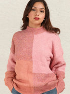 Chic Blocks Mock Neck Sweater by Very J-Women's Shirts & Tops-Shop Z & Joxa