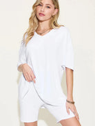 Chill Mode V-Neck Tee + Shorts Lounge Set by Basic Bae-Women's Sets-Shop Z & Joxa
