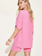 Chill Mode V-Neck Tee + Shorts Lounge Set by Basic Bae-Women's Sets-Shop Z & Joxa