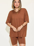 Chill Mode V-Neck Tee + Shorts Lounge Set by Basic Bae-Women's Sets-Shop Z & Joxa