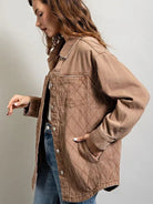 Choose Joy Always Quilted Button Down Shacket-Women's Clothing-Shop Z & Joxa