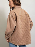 Choose Joy Always Quilted Button Down Shacket-Women's Clothing-Shop Z & Joxa