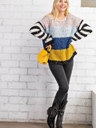 Chunky Yarn Oversized Confetti Sweater-Women's Clothing-Shop Z & Joxa