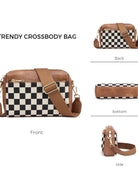 City Snap Mixed Media Check Camera Crossbody Bag-Women's Accessories-Shop Z & Joxa