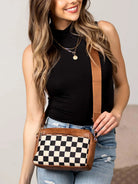 City Snap Mixed Media Check Camera Crossbody Bag-Women's Accessories-Shop Z & Joxa