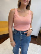 Classy with a Side of Sassy Scalloped Tank Top-Women's Shirts & Tops-Shop Z & Joxa