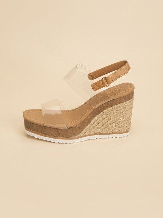 Clearly the Best Wedge Sandal with Wood Accent-Women's Clothing-Shop Z & Joxa