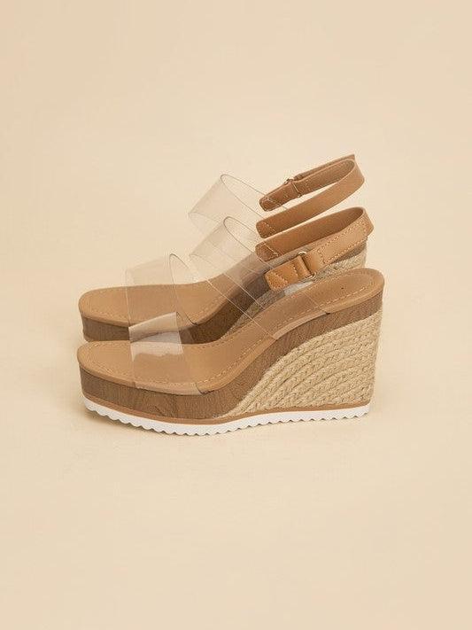 Clearly the Best Wedge Sandal with Wood Accent-Women's Clothing-Shop Z & Joxa