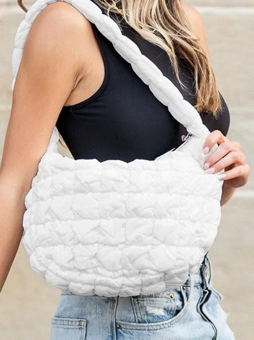 Cloud Captions Quilted Puffer Shoulder Bag-Women's Accessories-Shop Z & Joxa