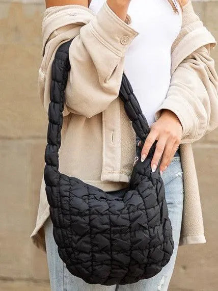 Cloud Captions Quilted Puffer Shoulder Bag-Women's Accessories-Shop Z & Joxa