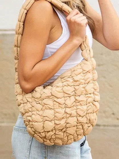 Cloud Captions Quilted Puffer Shoulder Bag-Women's Accessories-Shop Z & Joxa