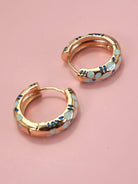 Color Crush Floral Enamel Huggie Hoop Earrings-Women's Accessories-Shop Z & Joxa