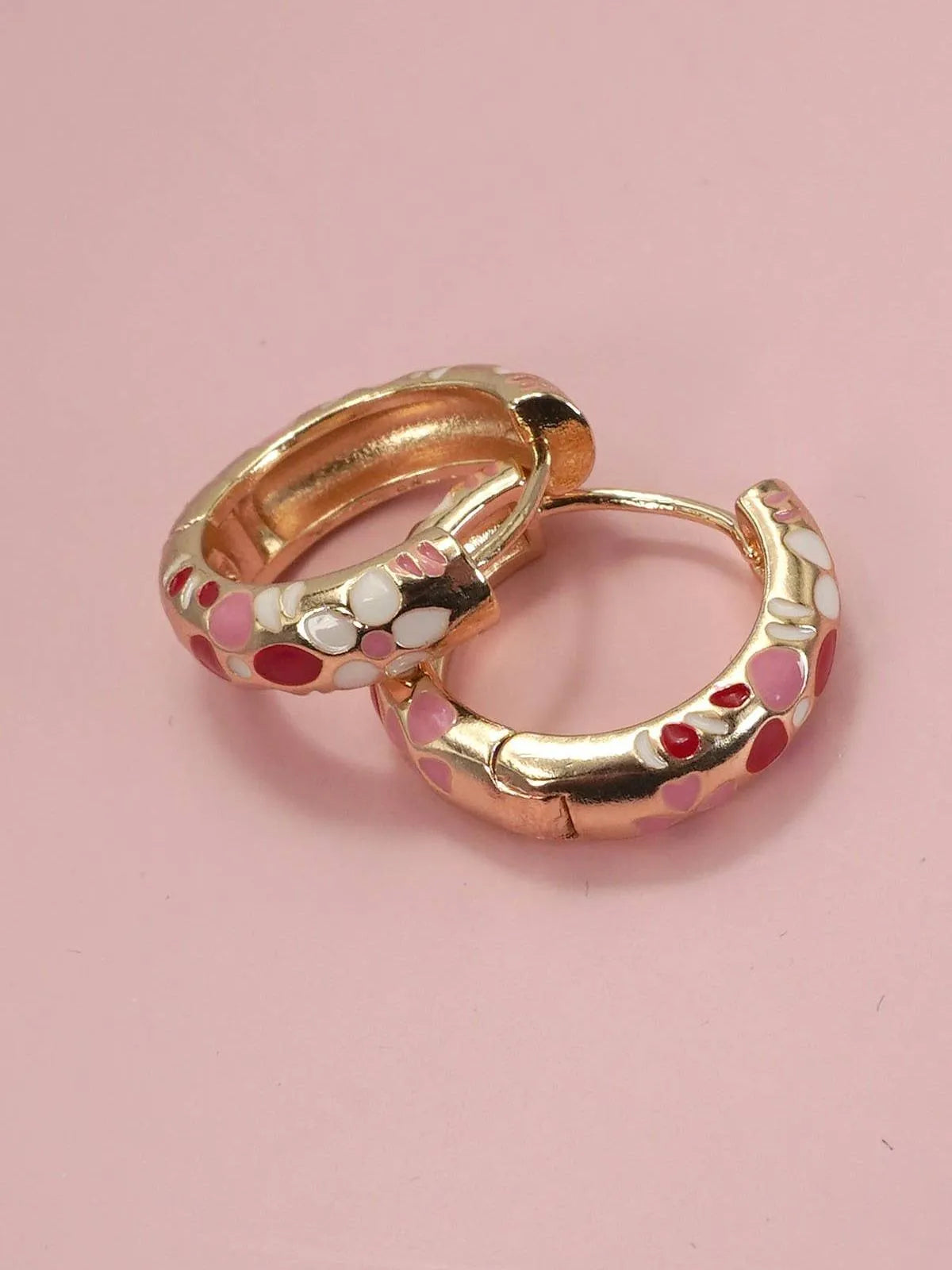 Color Crush Floral Enamel Huggie Hoop Earrings-Women's Accessories-Shop Z & Joxa