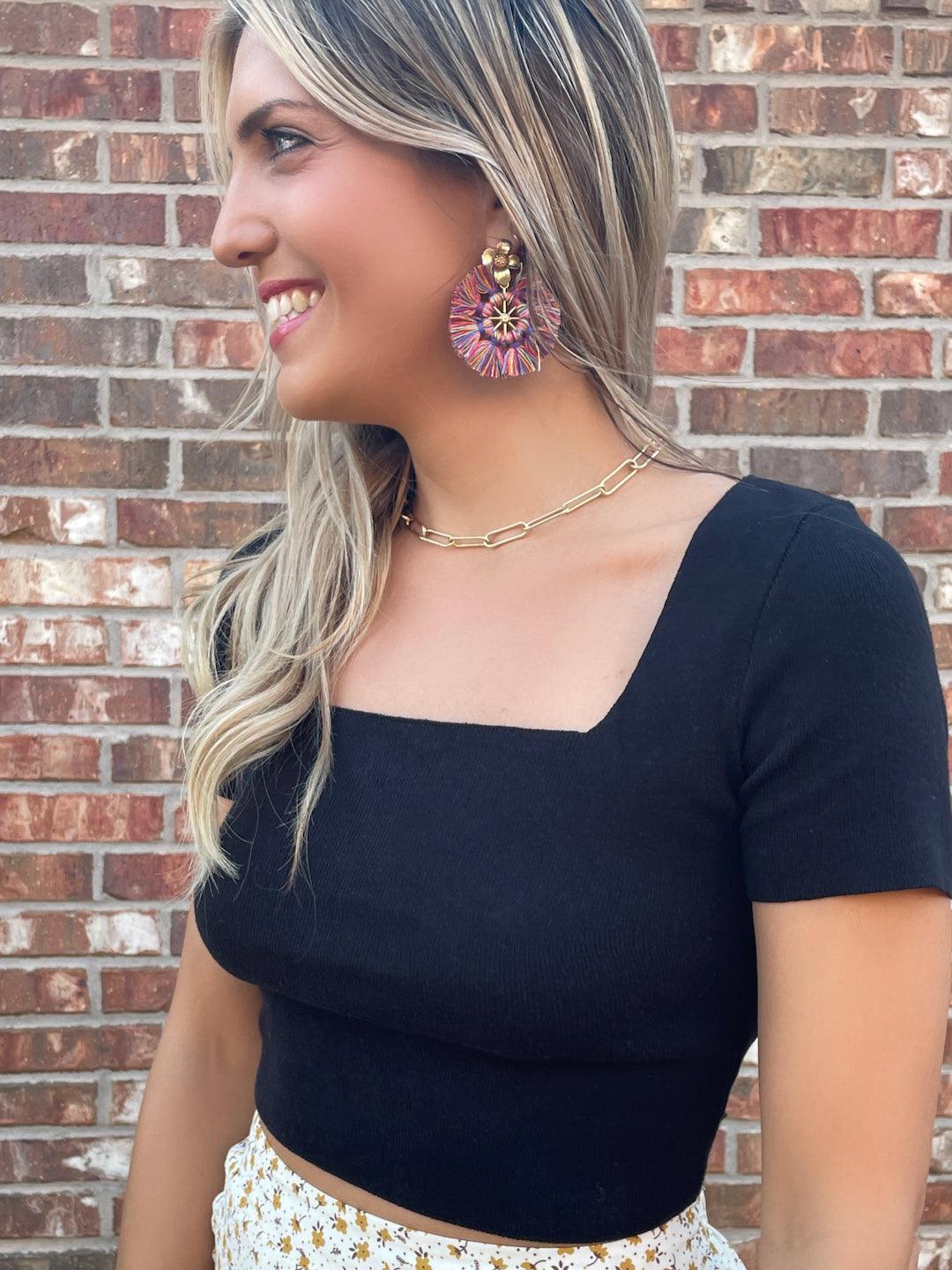 Colorful Fringe Fan Tassel Earrings-Women's Accessories-Shop Z & Joxa