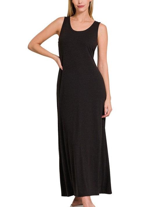 Comfort + Flare Sleeveless Maxi Dress-Women's Clothing-Shop Z & Joxa