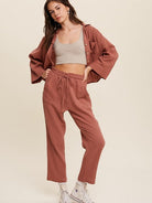 Confident Style Long Sleeve Button-up Top with Matching Pants-Women's Clothing-Shop Z & Joxa