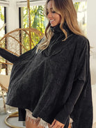 Cozy Chic Charcoal Quilted Half-Zip Pullover by BiBi-Women's Shirts & Tops-Shop Z & Joxa