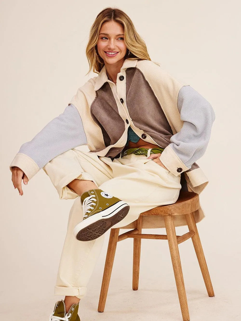 Cozy Contrast Soft Touch Terry-like Shacket by Listicle-Women's Outerwear-Shop Z & Joxa