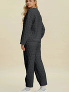 Cozy Coordination: Double Take Textured Lounge Set-Women's Sets-Shop Z & Joxa