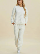 Cozy Coordination: Double Take Textured Lounge Set-Women's Sets-Shop Z & Joxa