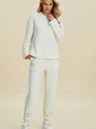 Cozy Coordination: Double Take Textured Lounge Set-Women's Sets-Shop Z & Joxa