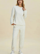Cozy Coordination: Double Take Textured Lounge Set-Women's Sets-Shop Z & Joxa