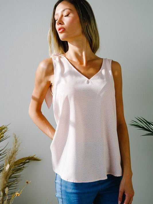 Create Your Own Look Sleeveless V-Neck Open Back Top with Tie Detail-Women's Clothing-Shop Z & Joxa
