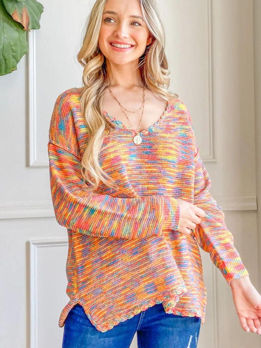 Create Your Own Rainbow Sweater Top-Women's Clothing-Shop Z & Joxa
