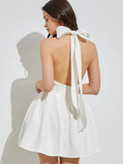 Criss Cross Beauty Halter Top Mini Dress-Women's Clothing-Shop Z & Joxa