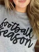 Cursive "Football Season" Graphic Tee-Women's Clothing-Shop Z & Joxa