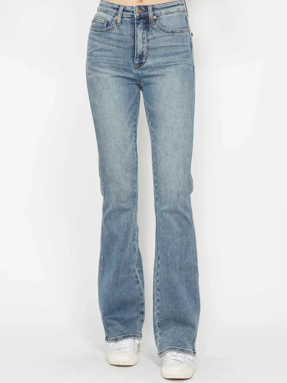 Curvy Chic Tummy Control Embroidered Bootcut Jeans by Judy Blue-Women's Jeans-Shop Z & Joxa