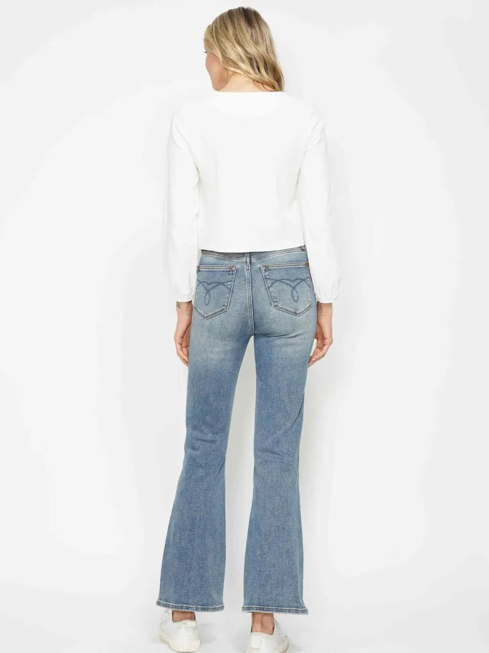 Curvy Chic Tummy Control Embroidered Bootcut Jeans by Judy Blue-Women's Jeans-Shop Z & Joxa