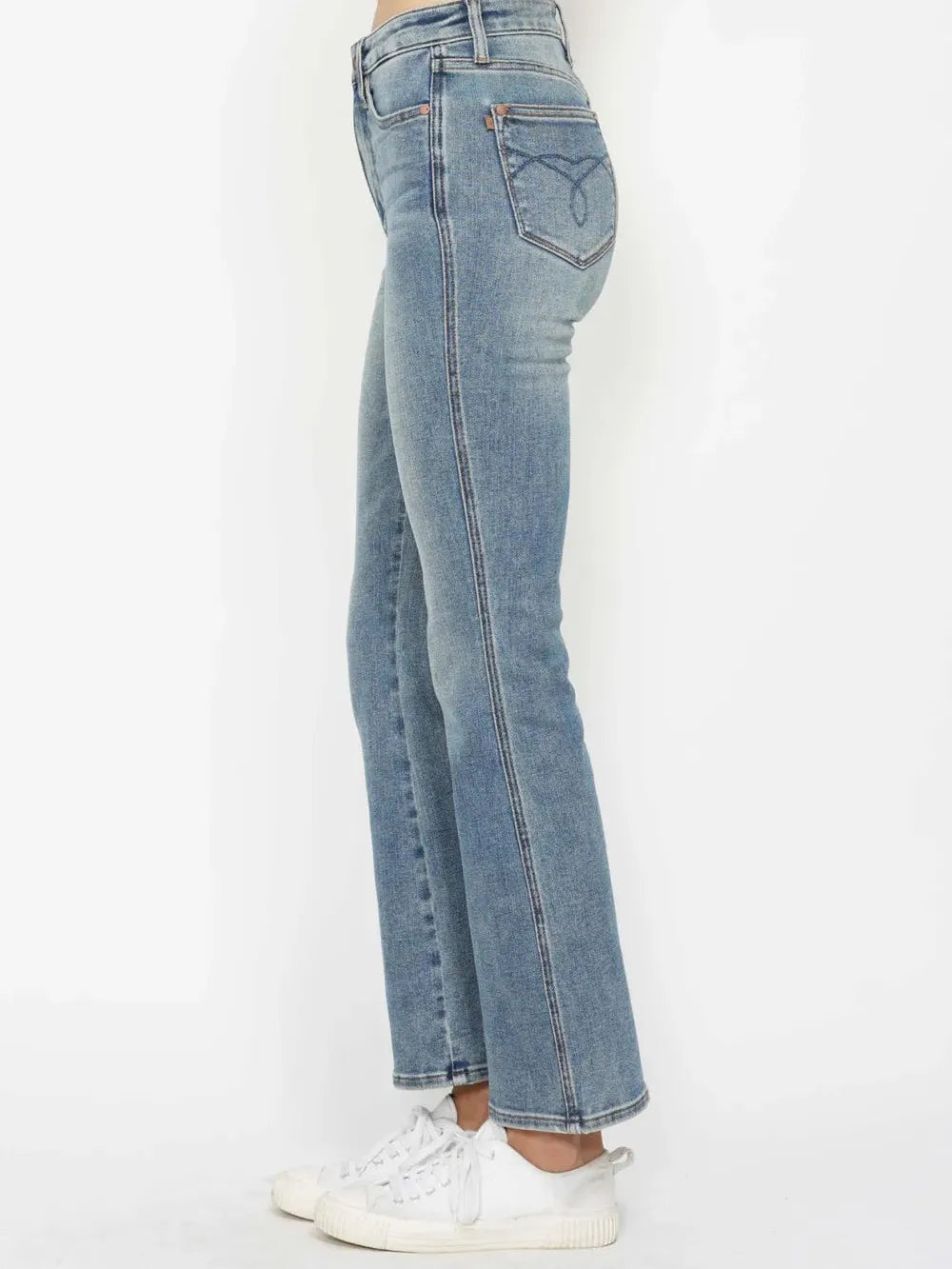 Curvy Chic Tummy Control Embroidered Bootcut Jeans by Judy Blue-Women's Jeans-Shop Z & Joxa