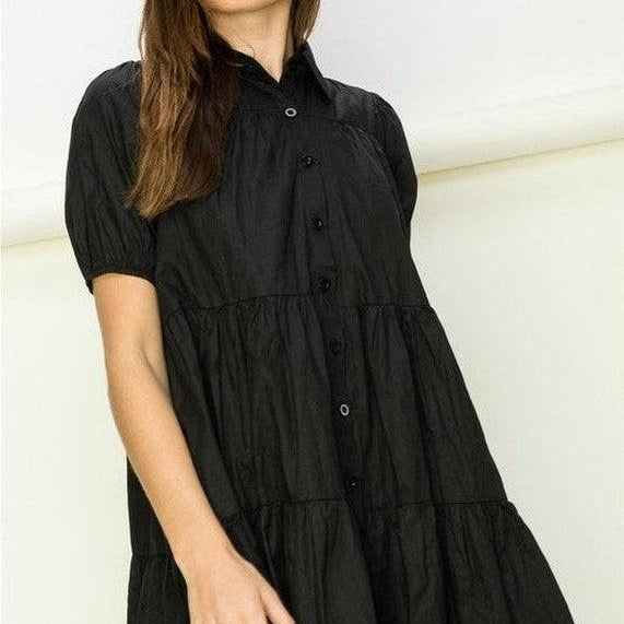 Days Like This Collared Button Up Mini Dress-Women's Clothing-Shop Z & Joxa