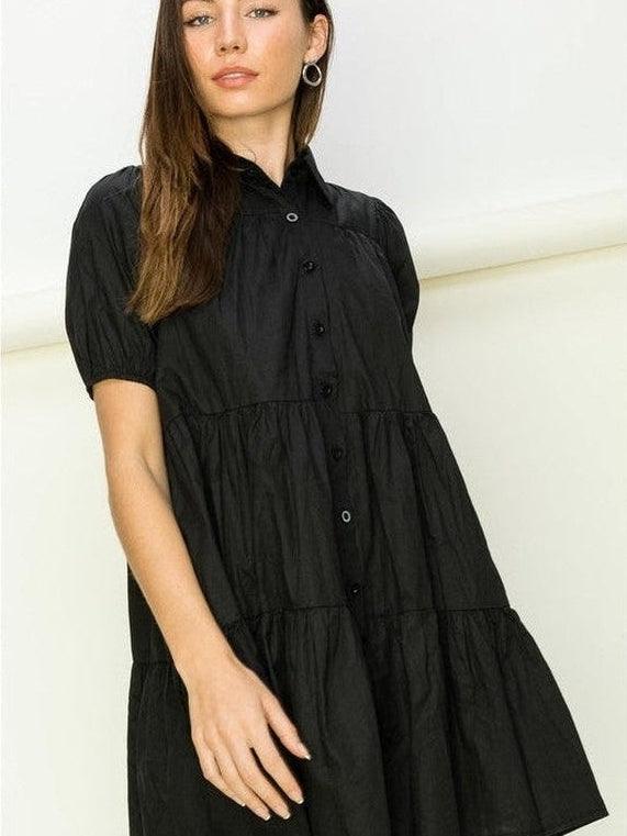 Days Like This Collared Button Up Mini Dress-Women's Clothing-Shop Z & Joxa