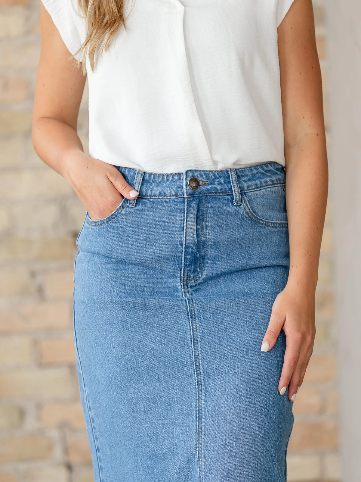 Denim Days Remi Medium Denim Midi Skirt-Women's Skirts & Skorts-Shop Z & Joxa