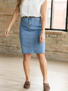 Denim Days Remi Medium Denim Midi Skirt-Women's Skirts & Skorts-Shop Z & Joxa
