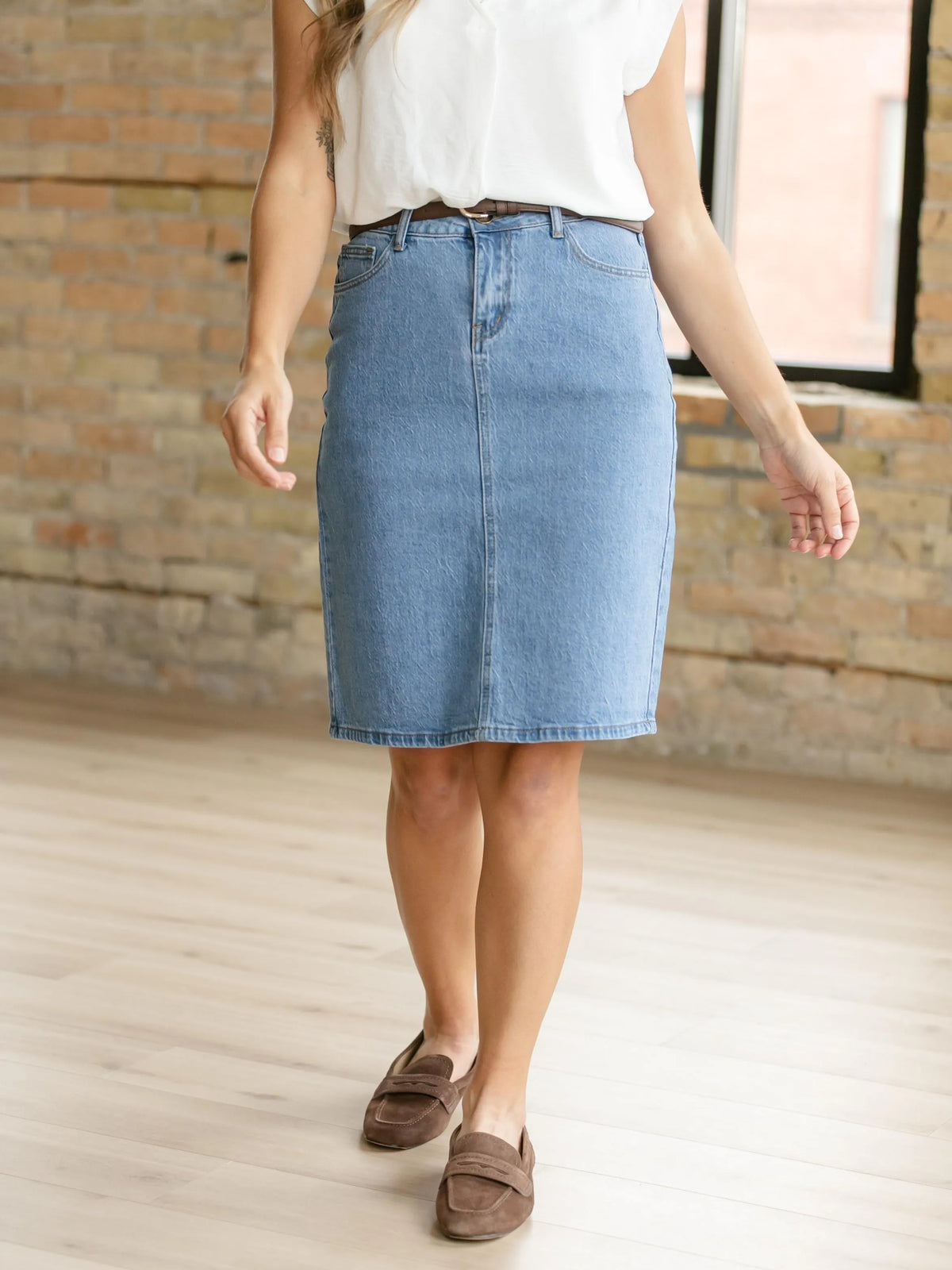 Denim Days Remi Medium Denim Midi Skirt-Women's Skirts & Skorts-Shop Z & Joxa