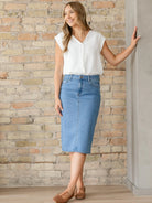 Denim Days Remi Medium Denim Midi Skirt-Women's Skirts & Skorts-Shop Z & Joxa