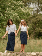 Denim Days Remi Navy Denim Midi Skirt-Women's Skirts & Skorts-Shop Z & Joxa