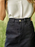 Denim Days Remi Navy Denim Midi Skirt-Women's Skirts & Skorts-Shop Z & Joxa