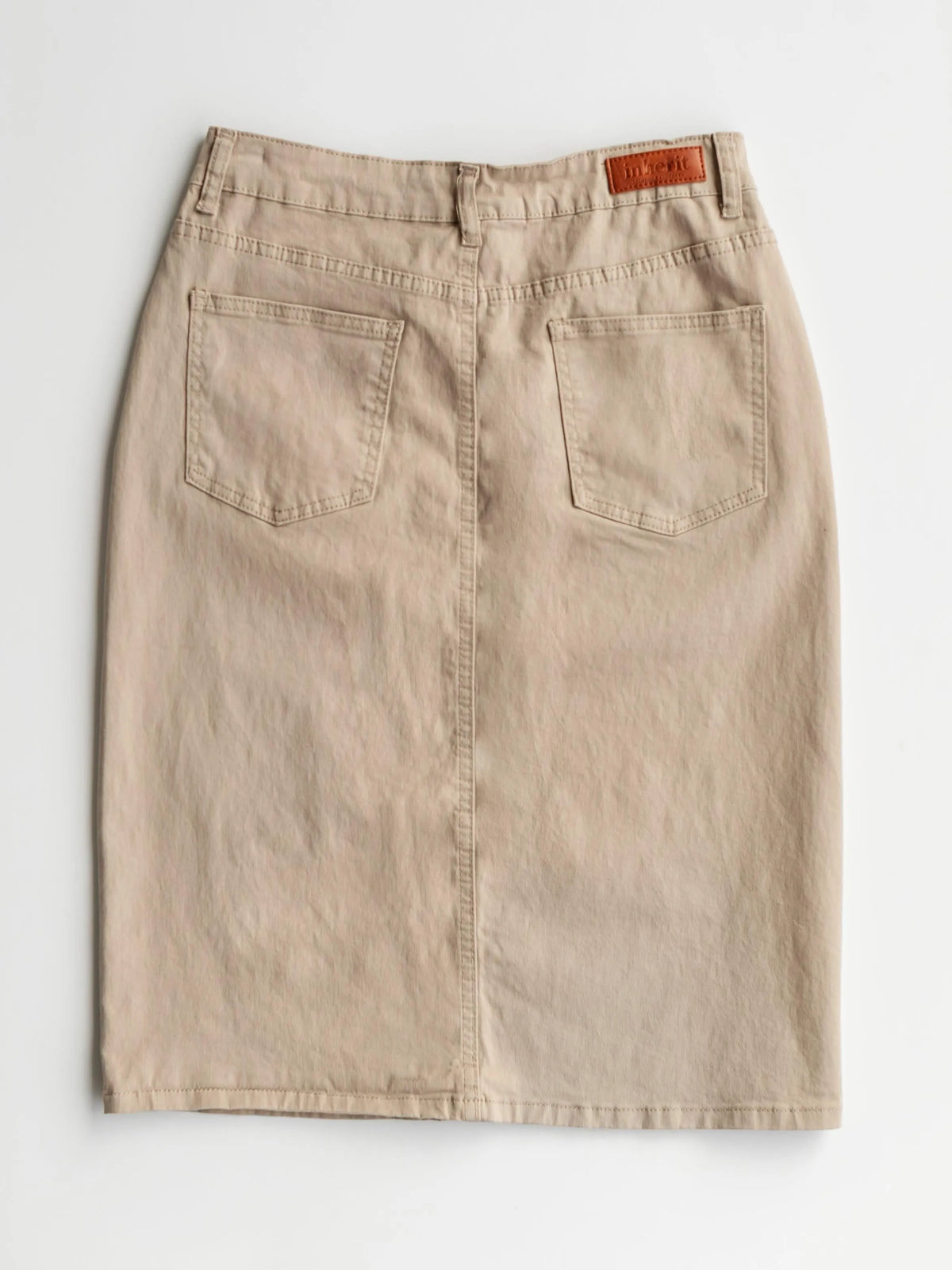Denim Days Remi Simply Taupe Denim Midi Skirt-Women's Skirts & Skorts-Shop Z & Joxa