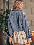 Denim Quest Cropped Denim Jacket-Women's Clothing-Shop Z & Joxa